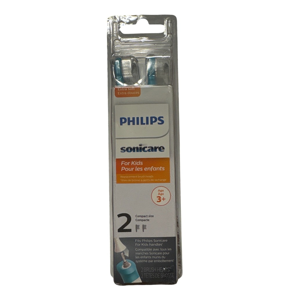 NEW Philips Sonicare For Kids Extra Soft Compact‎ Replacement Brush Heads 2 Pack